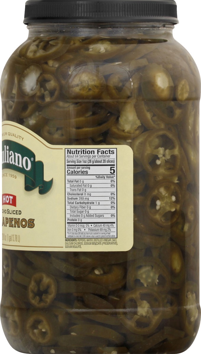 slide 8 of 13, Giuliano Nacho Sliced Hot Jalapenos 128 oz, 128 oz