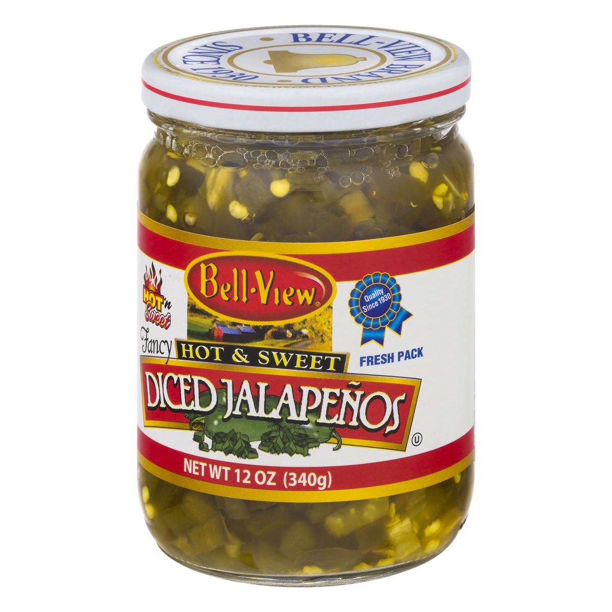 slide 3 of 10, Bell-View Hot & Sweet Diced Jalapenos, 12 oz