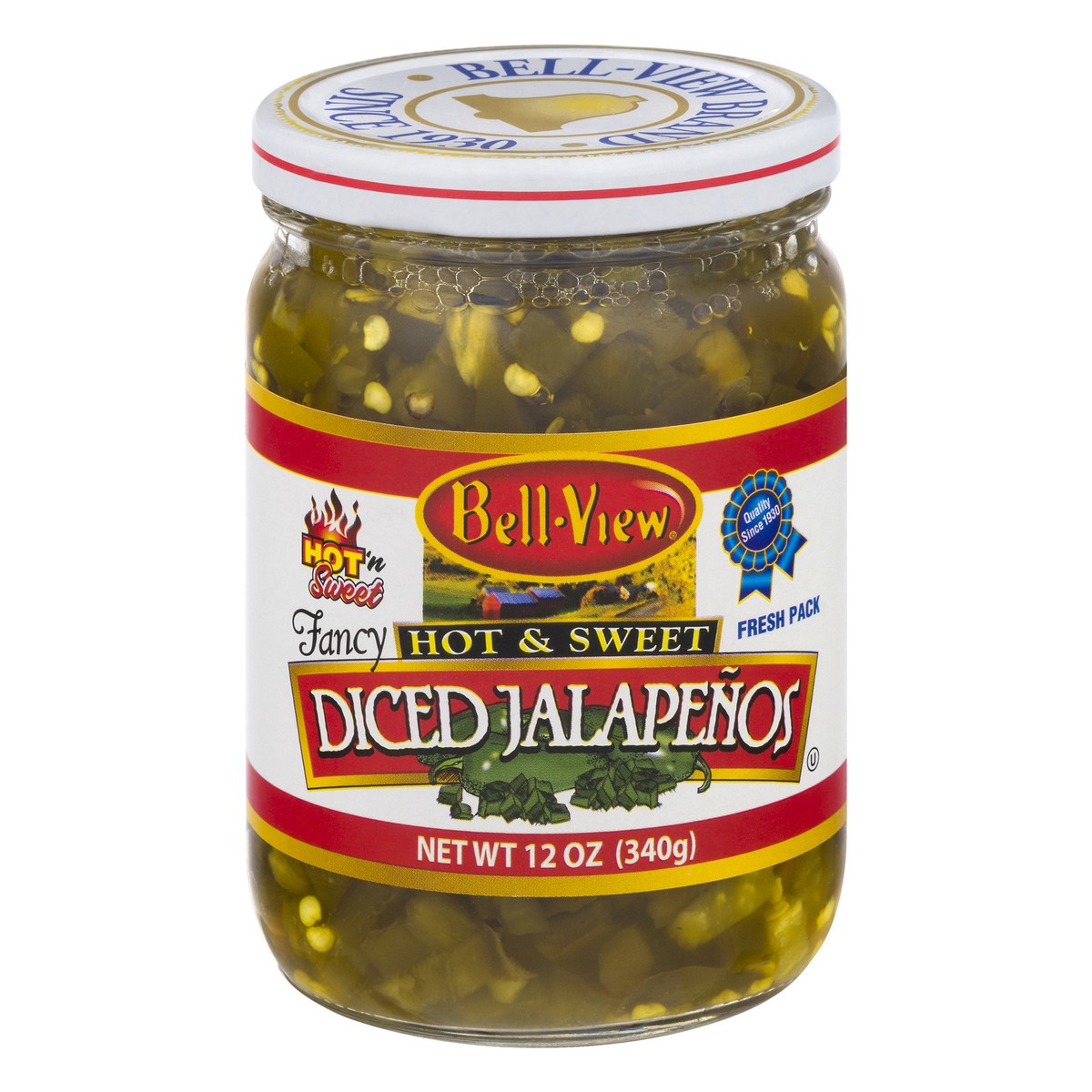 slide 1 of 10, Bell-View Hot & Sweet Diced Jalapenos, 12 oz