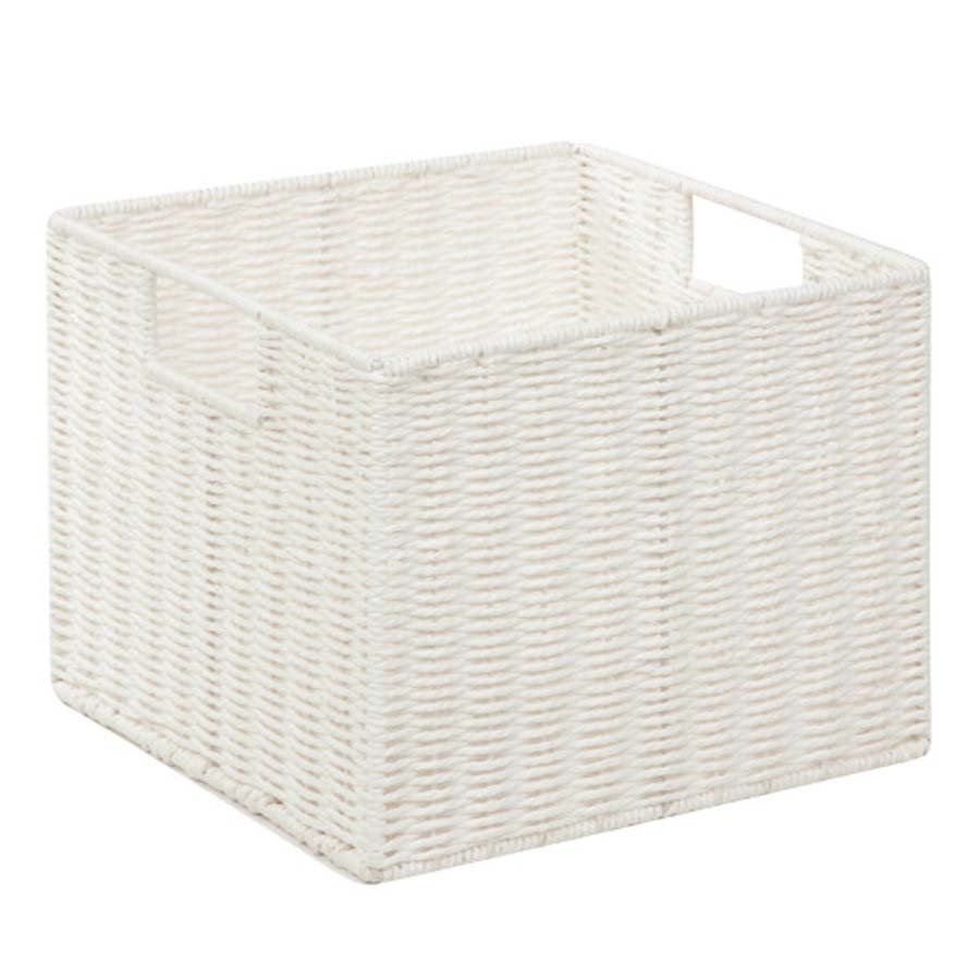 slide 1 of 1, Honey-Can-Do White Parchment Cord Storage Crate, 1 ct