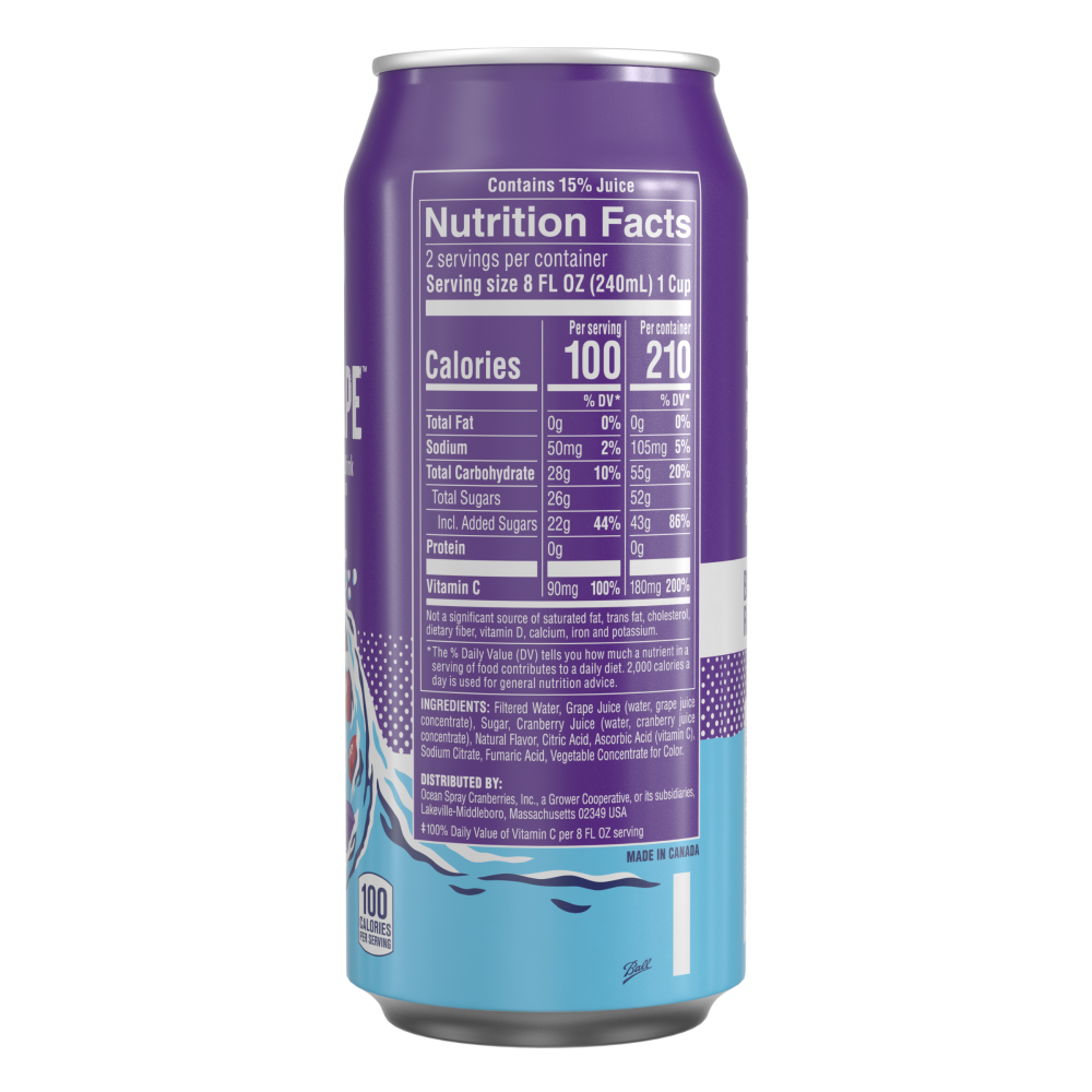 slide 2 of 4, Ocean Spray® Cran x Grape Grape Cranberry Juice Drink Can, 16 fl oz