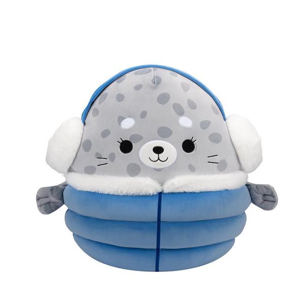 slide 1 of 1, Squishmallows Odile - Grey Spotted Seal W/Blue Puffer Jacket 12 Inch, 1 ct