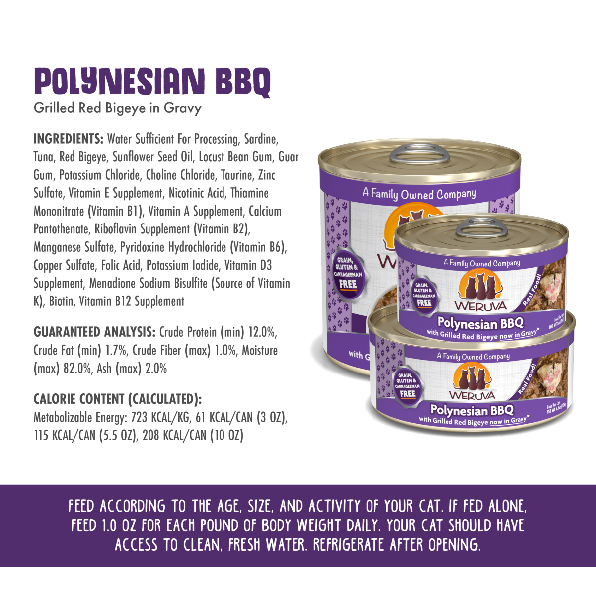 slide 2 of 2, Weruva Classics Polynesian BBQ with Grilled Red Bigeye in Gravy Wet Cat Food, 3 oz., 1 ct