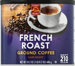 Sunny Select Ground Dark Roast French Roast Coffee 24.2 oz