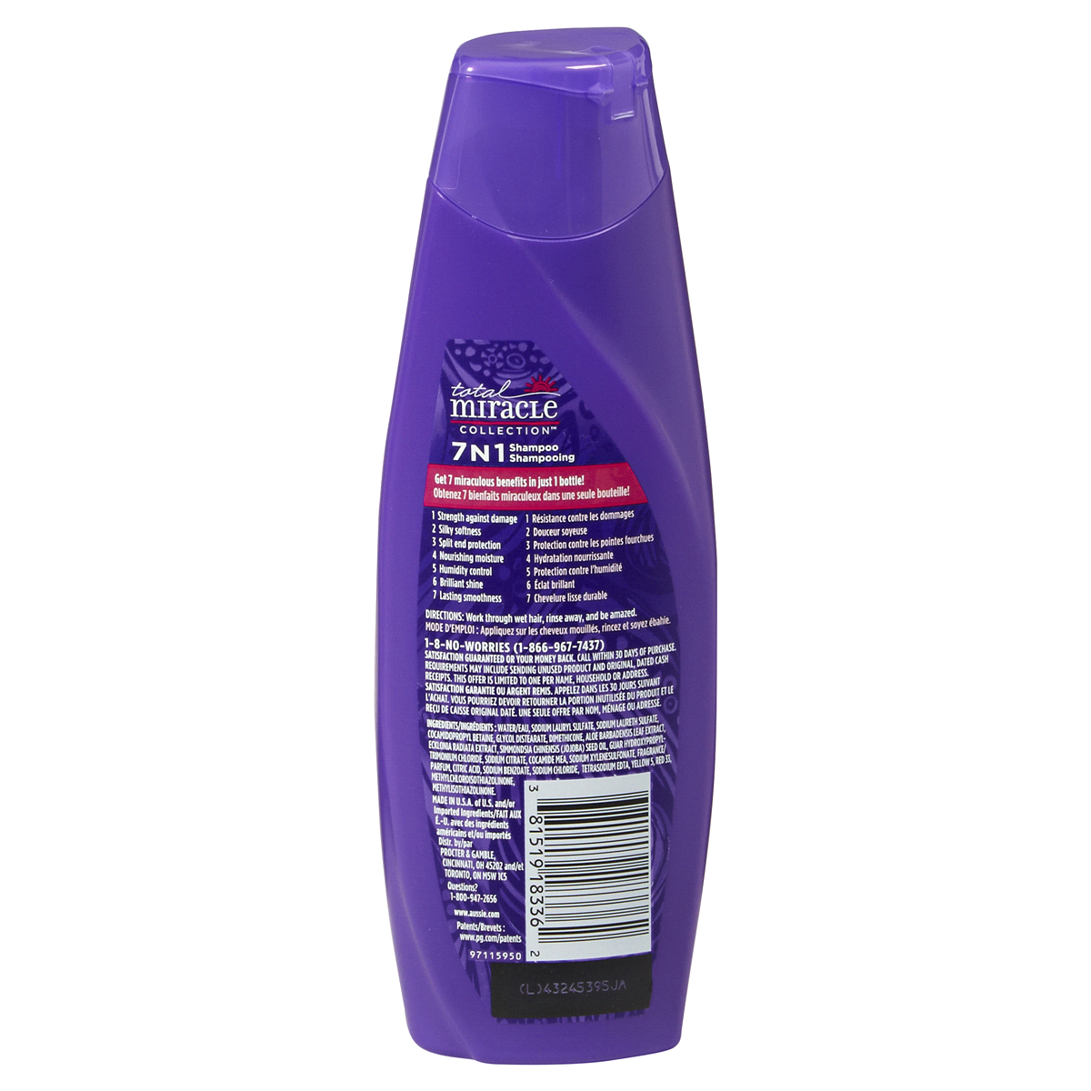 slide 2 of 3, Aussie Total Miracle 7n1 Shampoo, 12.1 fl oz