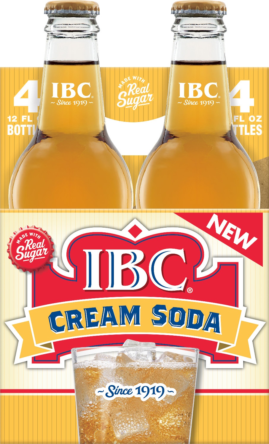 slide 1 of 4, IBC Cream Soda, 4 ct; 12 fl oz