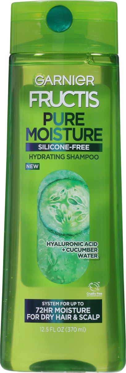 slide 7 of 9, Garnier Pure Moisture Hydrating Hyaluronic Acid + Cucumber Water Shampoo 12.5 fl oz, 12.5 fl oz
