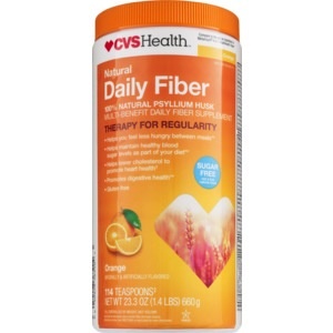 slide 1 of 1, CVS Health Smooth Dissolving Natural Sugar Free Daily Fiber, Orange 114 Teaspoon Doses, 1 ct