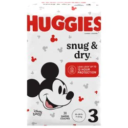 Huggies Snug & Dry Baby Diapers, Size 3, 31 Ct