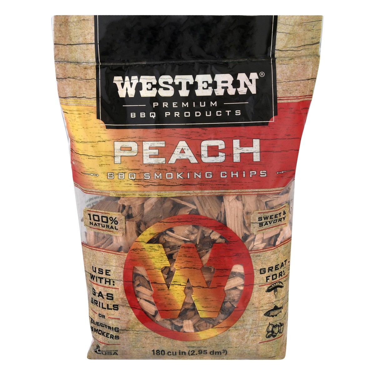 slide 1 of 10, Western Peach BBQ Smoking Chips 1 ea, 180 cu in