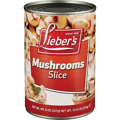 slide 1 of 1, Lieber's Sliced Mushrooms, 13.25 oz