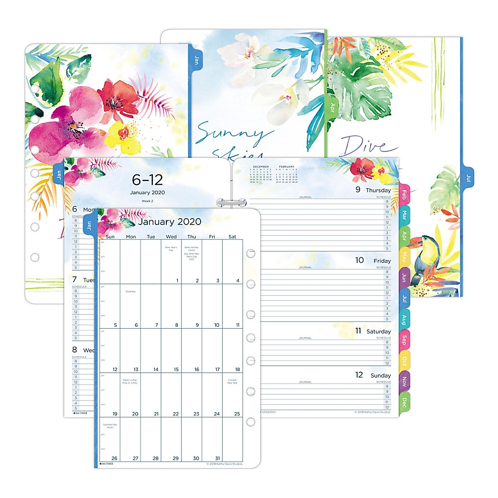 slide 1 of 1, Day-Timer Kathy Davis Appointment Book/Planner Refill, Weekly, Desk Size (Size 4), 5-1/2'' X 8-1/2'', January To December 2020, 1 ct