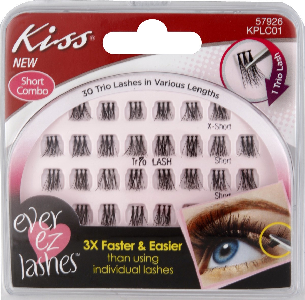 slide 2 of 3, Kiss Short Everez Lashes, 1 set