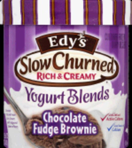 slide 1 of 1, Edy's Slow Churned Chocolate Fudge Brownie Yogurt Blends, 48 oz