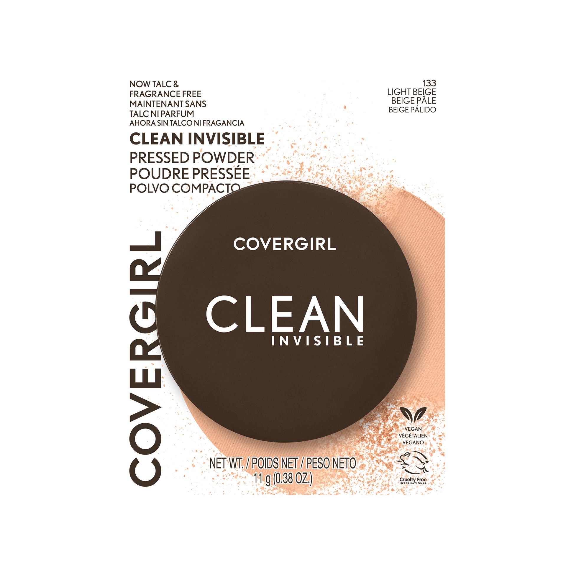 slide 1 of 14, Covergirl Clean Invisible Pressed Powder Foundation - 133 Light Beige - 0.38oz, 11 g