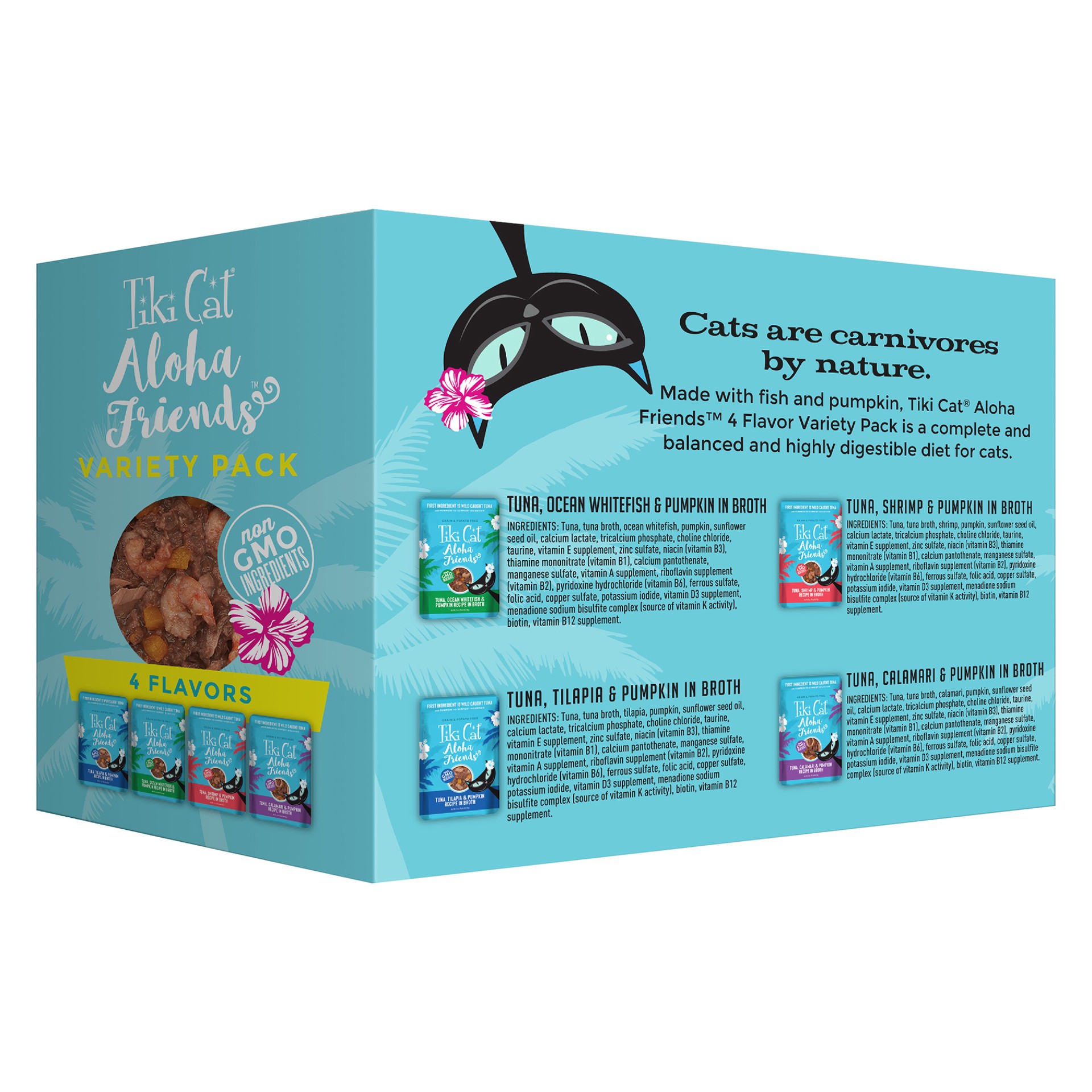 slide 3 of 8, Tiki Cat Aloha Friends Wet Cat Food, Variety Pack, 3 oz. Pouch (12 Count), 36 oz