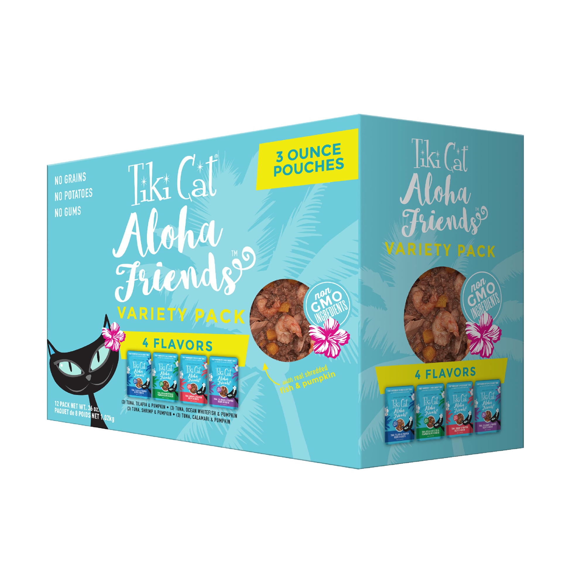 slide 1 of 1, Tiki Cat Aloha Friends Variety Pack Cat Food Pouches, 3 oz