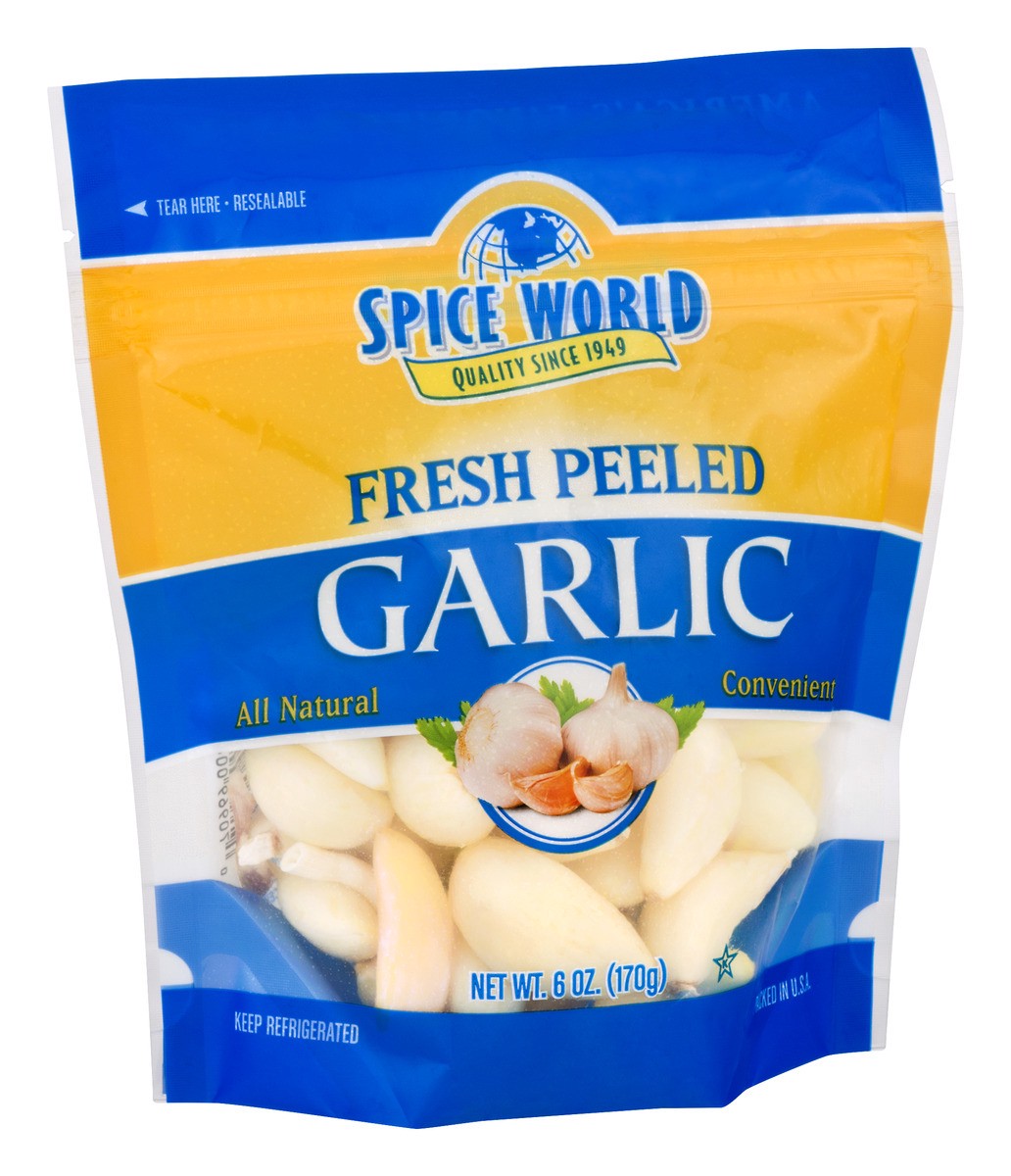 slide 2 of 9, Spice World Fresh Peeled Garlic 6 oz, 6 oz