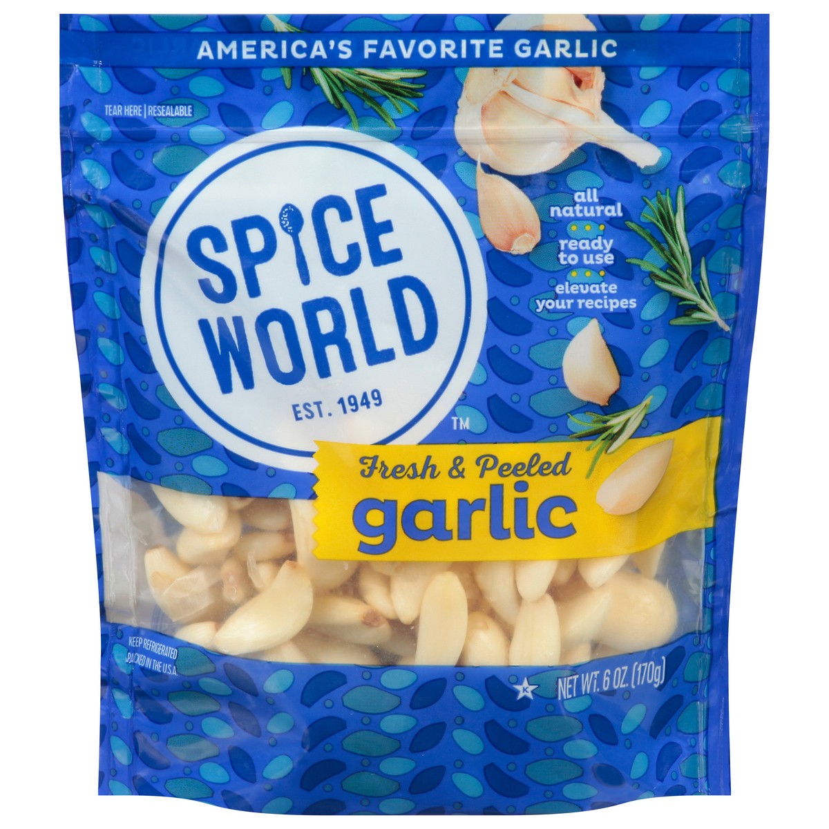 slide 1 of 9, Spice World Fresh Peeled Garlic 6 oz, 6 oz