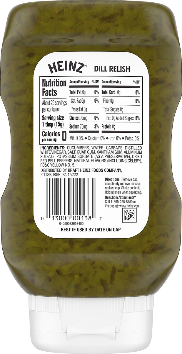 slide 9 of 9, Heinz Dill Relish, 12.7 fl oz Bottle, 12.70 fl oz