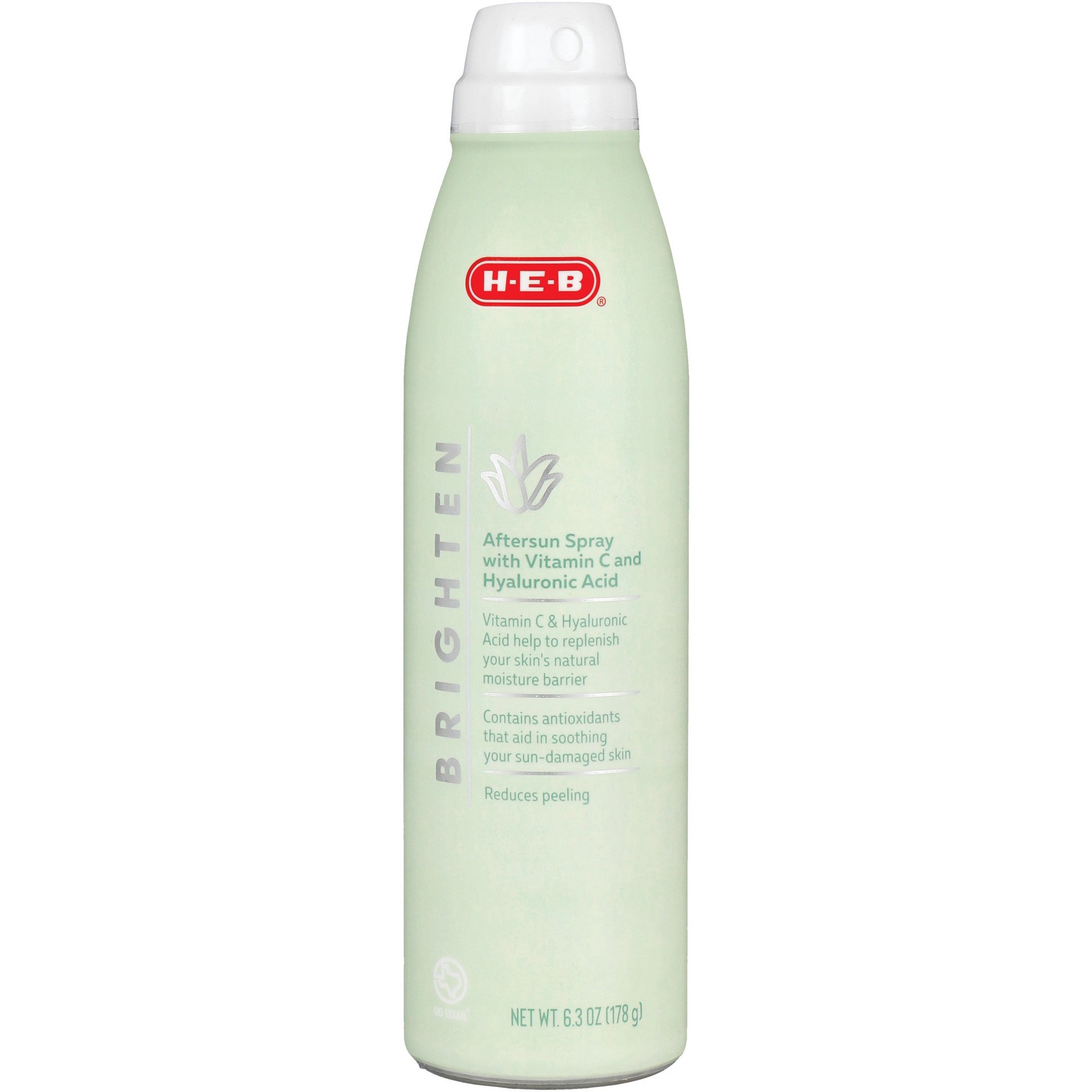 slide 1 of 1, H-E-B Brighten Aftersun Spray with Vitamin C & Hyaluronic Acid, 6.3 oz