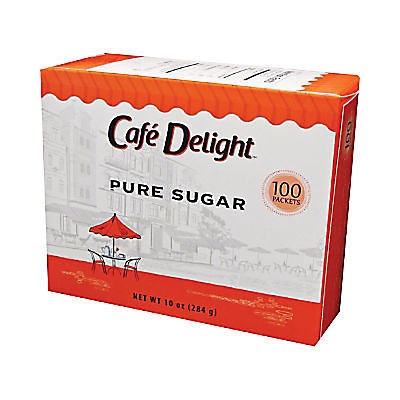 slide 1 of 4, Café Delight Extra Fine Granulated Sugar Packets, 100 ct