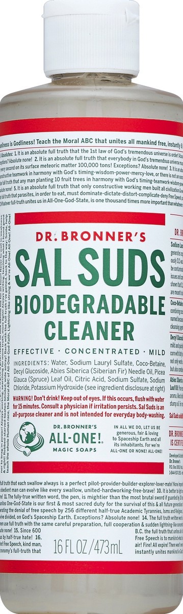 slide 2 of 2, Dr. Bronner's Sal Suds Biodegradable Cleaner, 16 fl oz