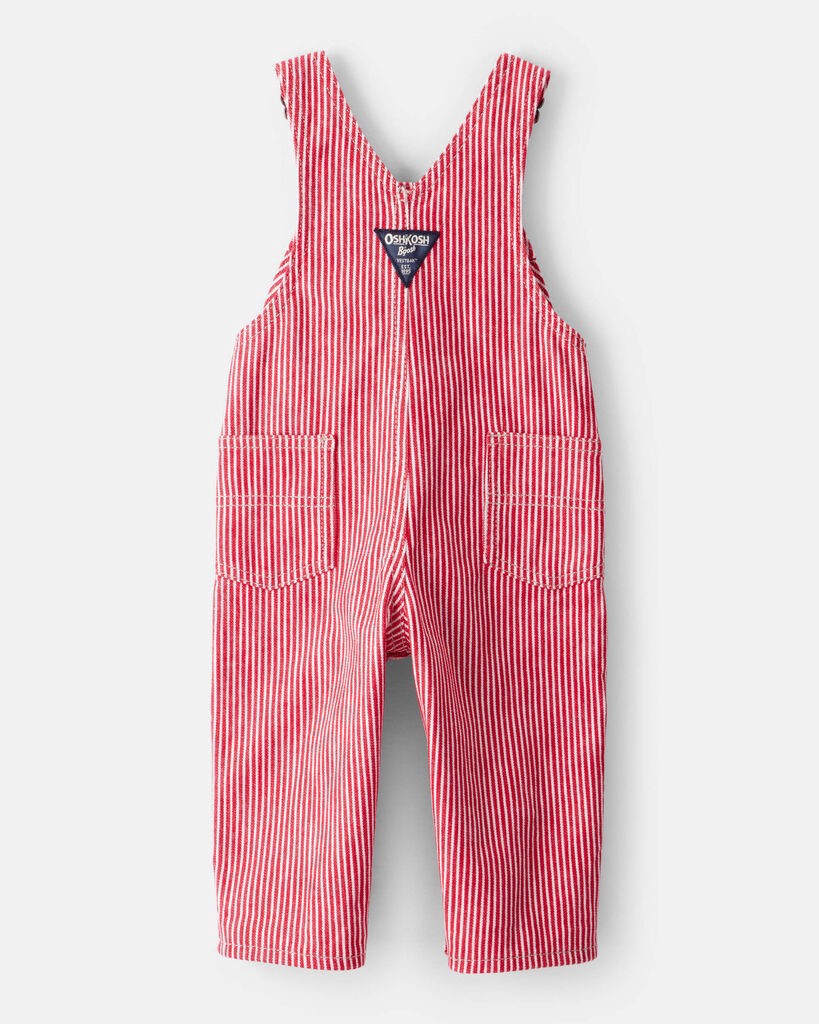 slide 3 of 3, Oshkosh Baby Boy Hickory Striped Overalls - Red Red 18M, 1 ct