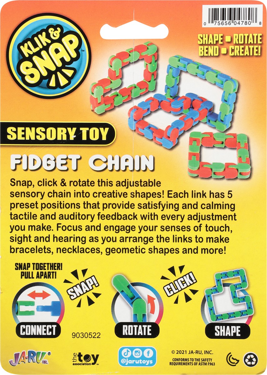 slide 2 of 9, Ja-Ru Klik & Snap Fidget Chain Stress Relief 22 Inches Ages 3+ Sensory Toy 1 ea, 1 ct