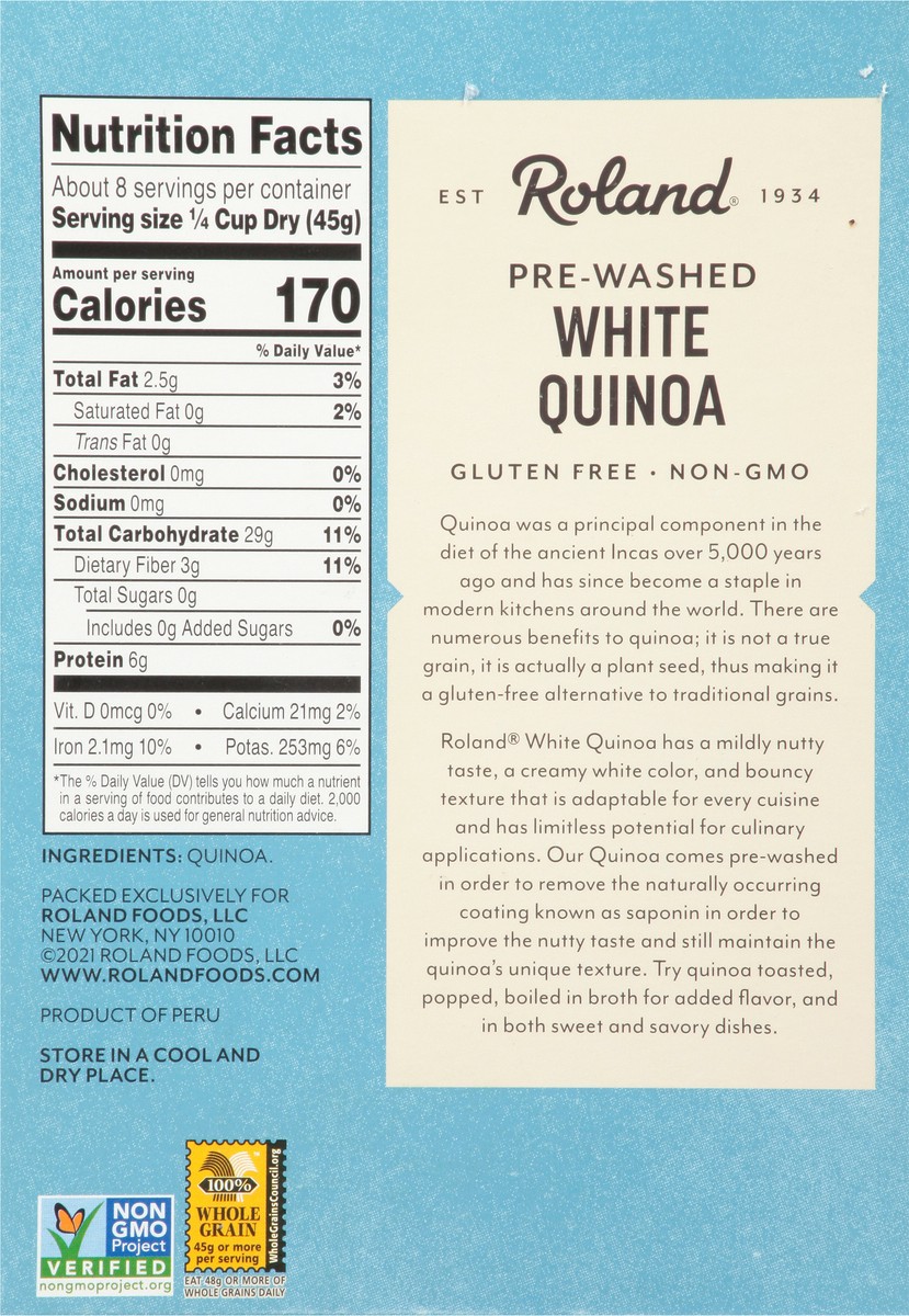 slide 9 of 9, Roland Pre-Washed White Quinoa 12 oz, 12 oz