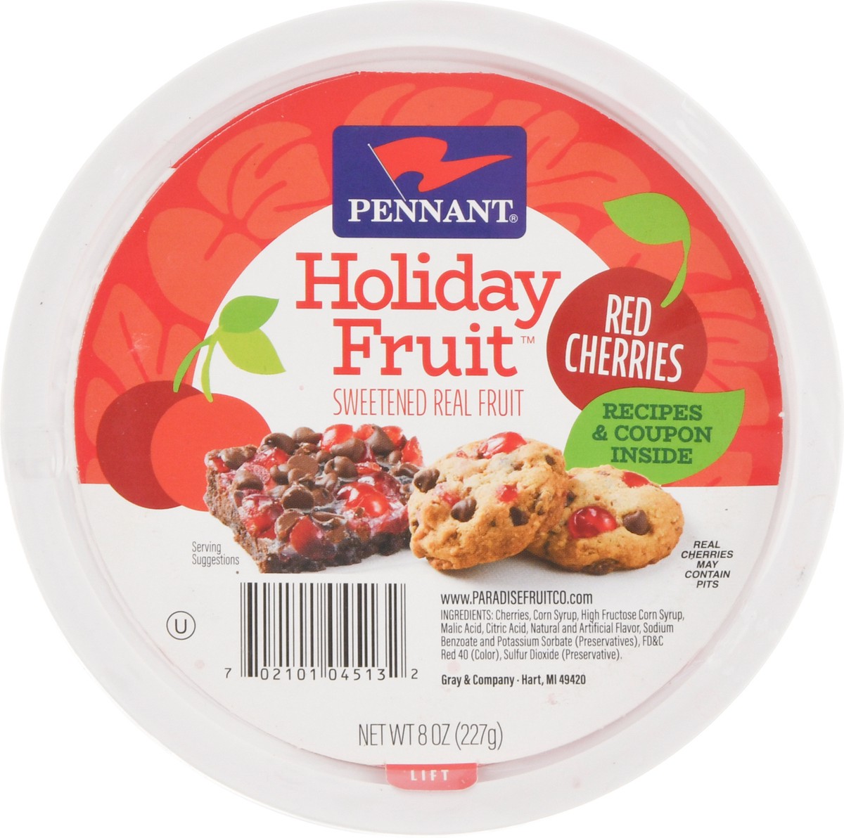 slide 9 of 9, Pennant Holiday Fruit Red Cherries 8 oz, 8 oz