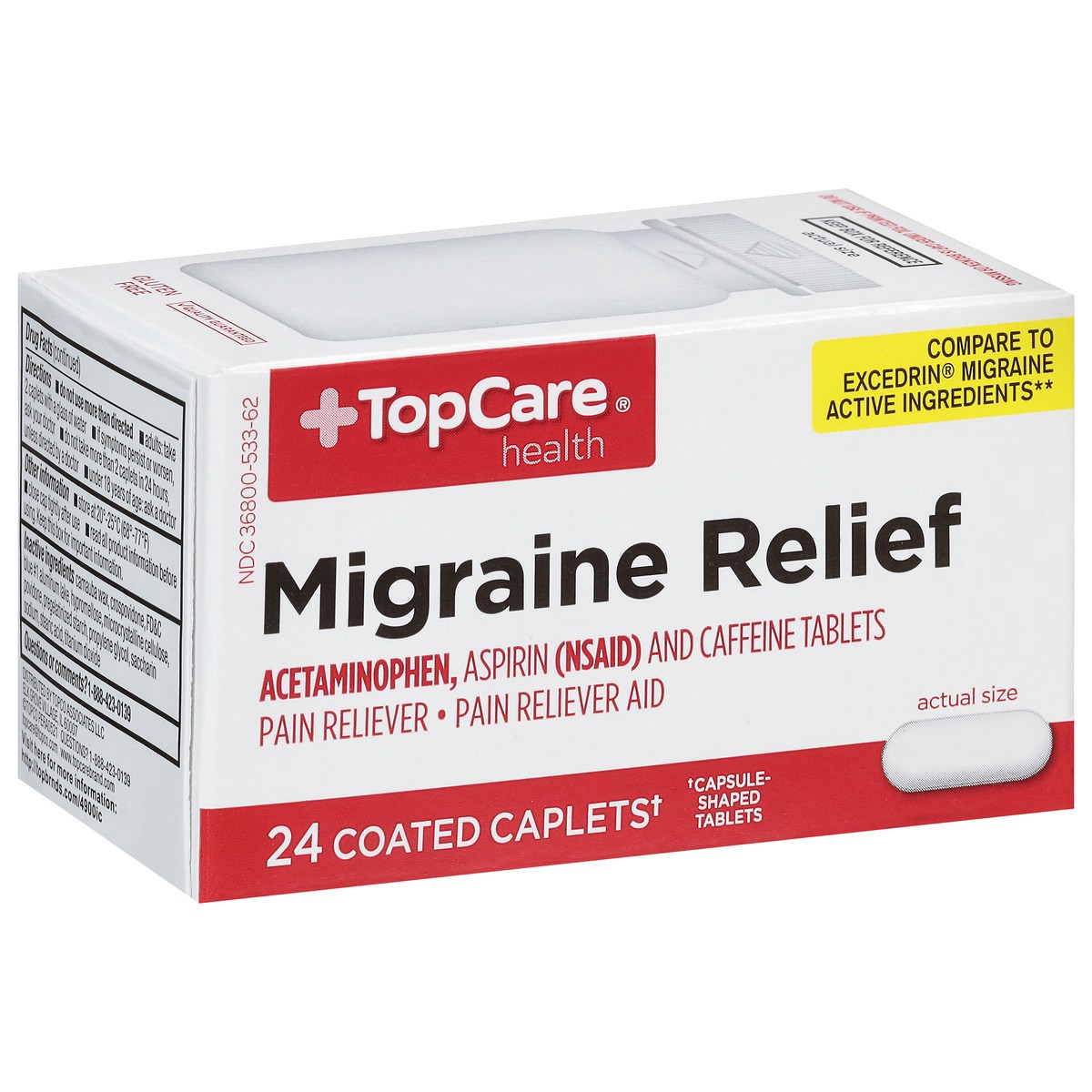 slide 6 of 15, TopCare Migraine Relief, 24 ct