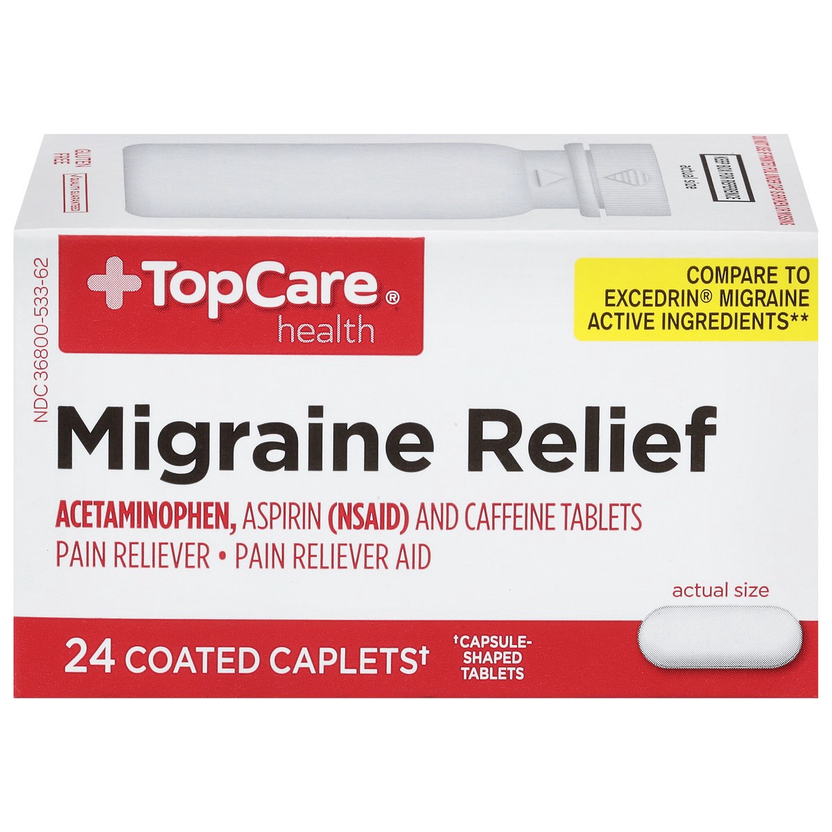 slide 4 of 15, TopCare Migraine Relief, 24 ct