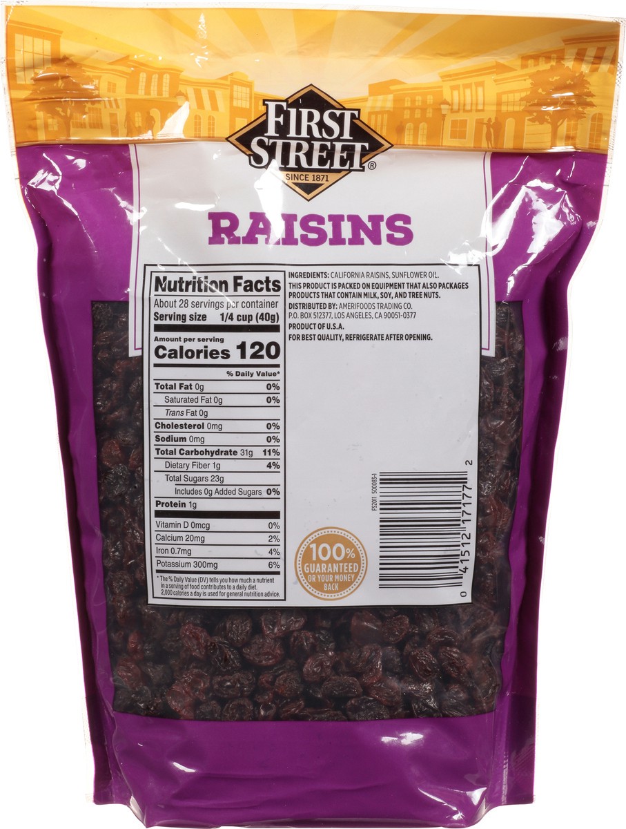 slide 2 of 12, First Street Raisins, 40 oz