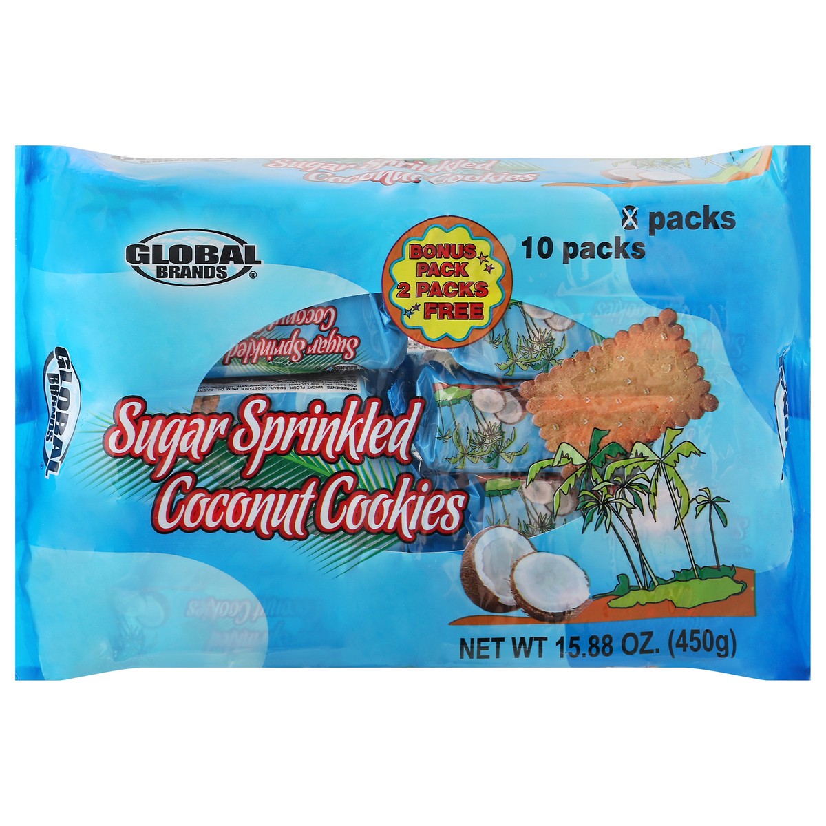 slide 1 of 14, Global Brands Cookie Coconut 10 Ct, 15.88 oz