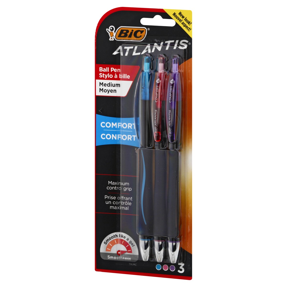 slide 7 of 10, BIC Atlantis Medium Comfort Assorted Ball Pens 3 ea, 3 ct