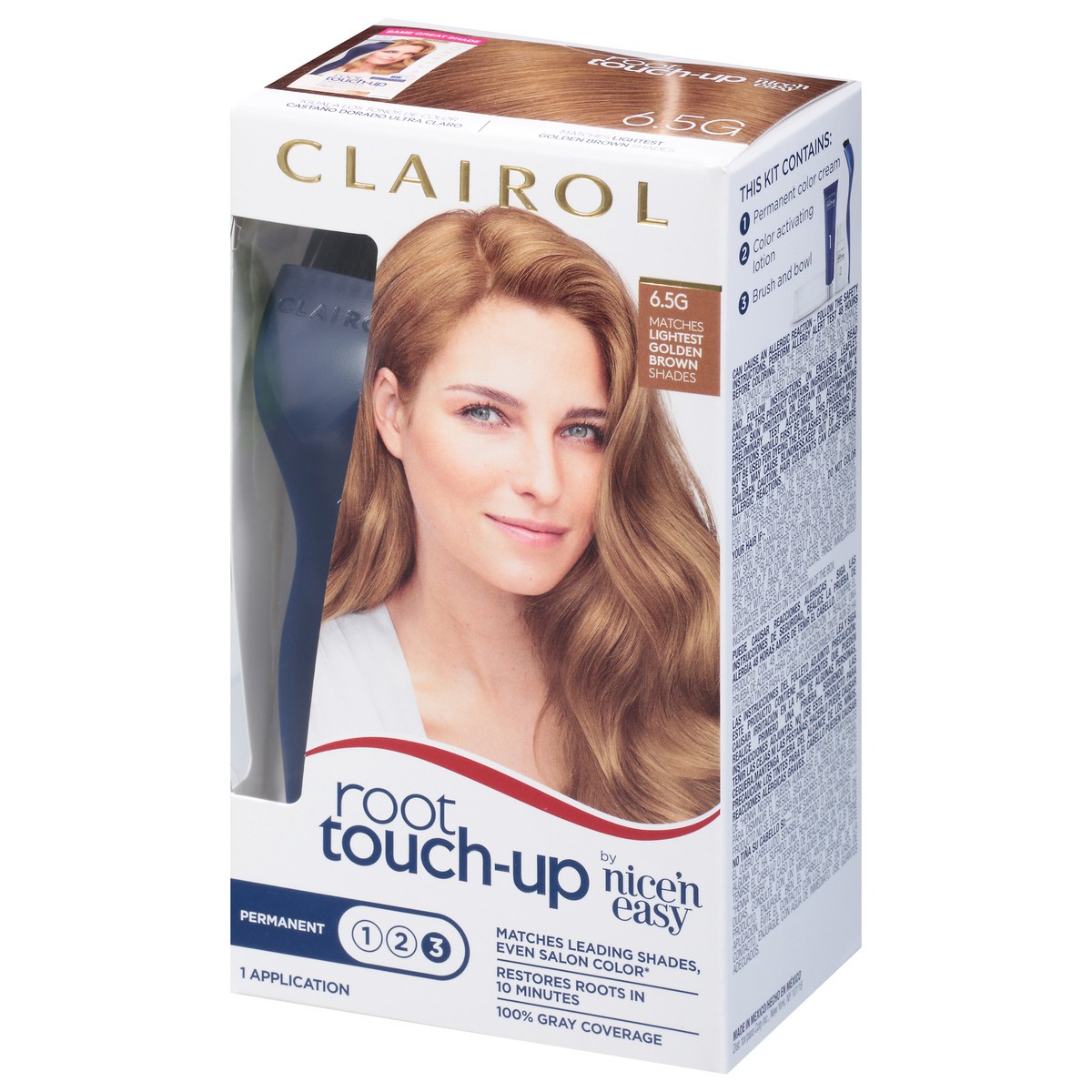 slide 9 of 9, Clairol Root Touch-up Permanent 6.5G Lightest Golden Brown Hair Color, 6.5 gram