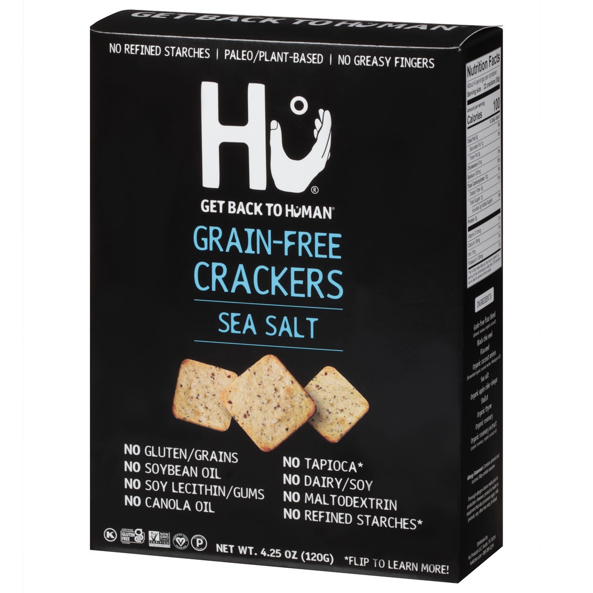 slide 3 of 9, Hu Sea Salt Grain Free Crackers, 4.25 oz