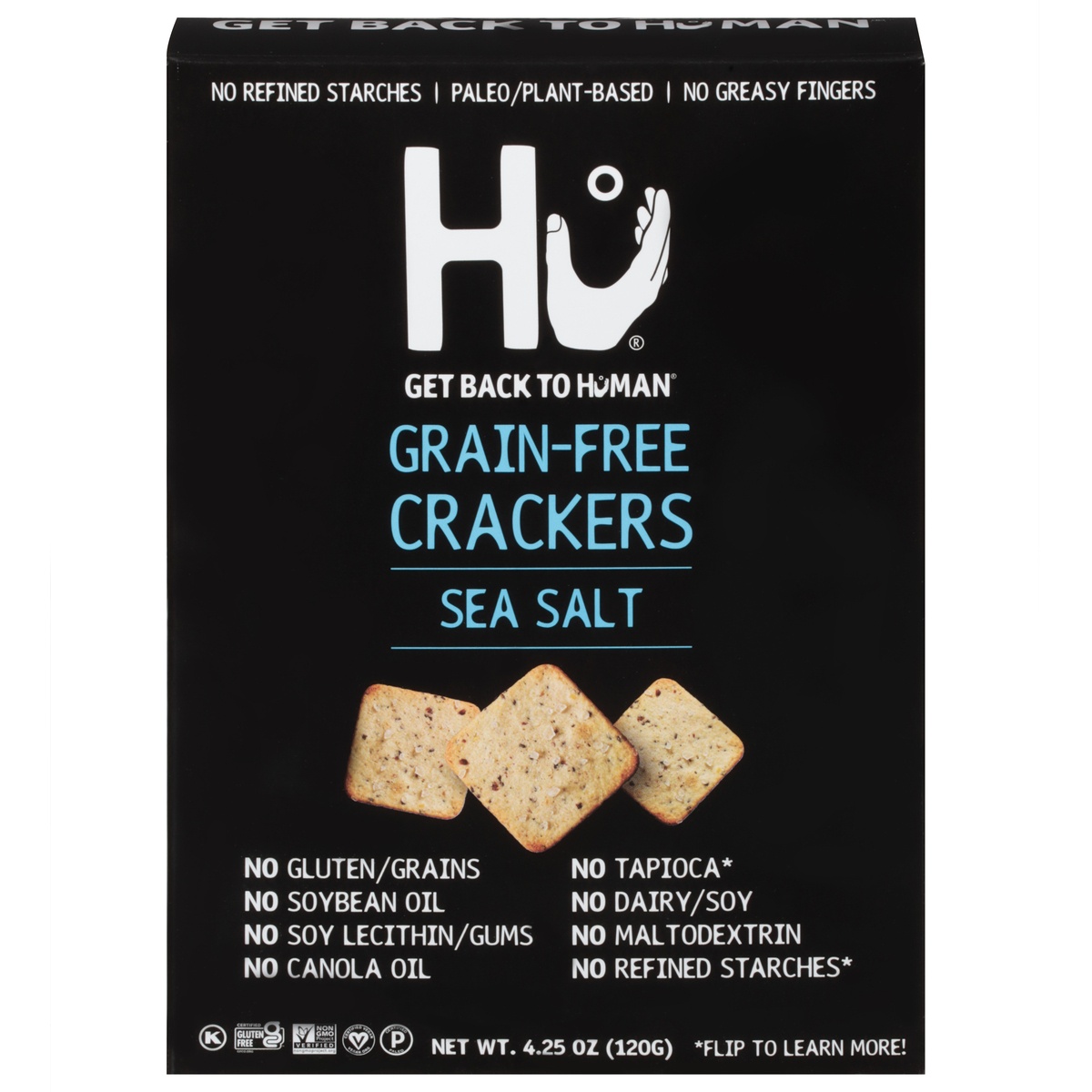 slide 1 of 1, Hu Kitchen Hu Sea Salt Grain Free Crackers, 4.25 oz
