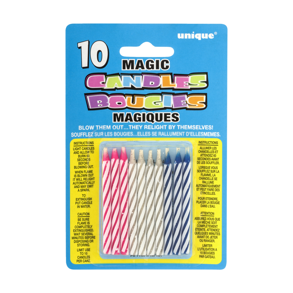 slide 1 of 1, Unique Industries Magic Candles Assorted Varieties, 10 ct