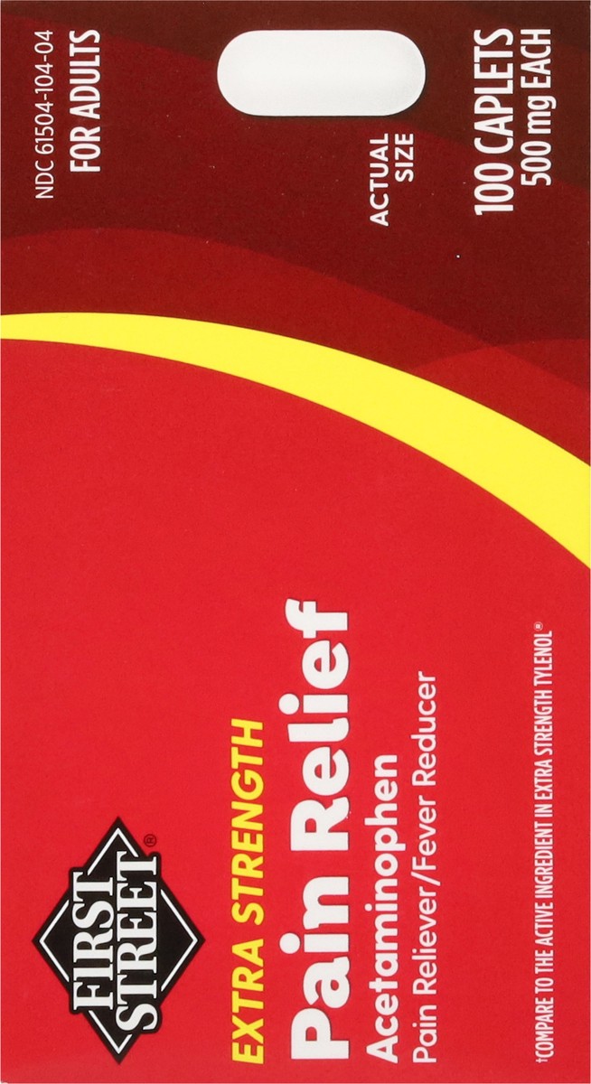 slide 16 of 16, First Street Fs Pain Rel Ex Str Cplt Comp Tylenol, 100 ct