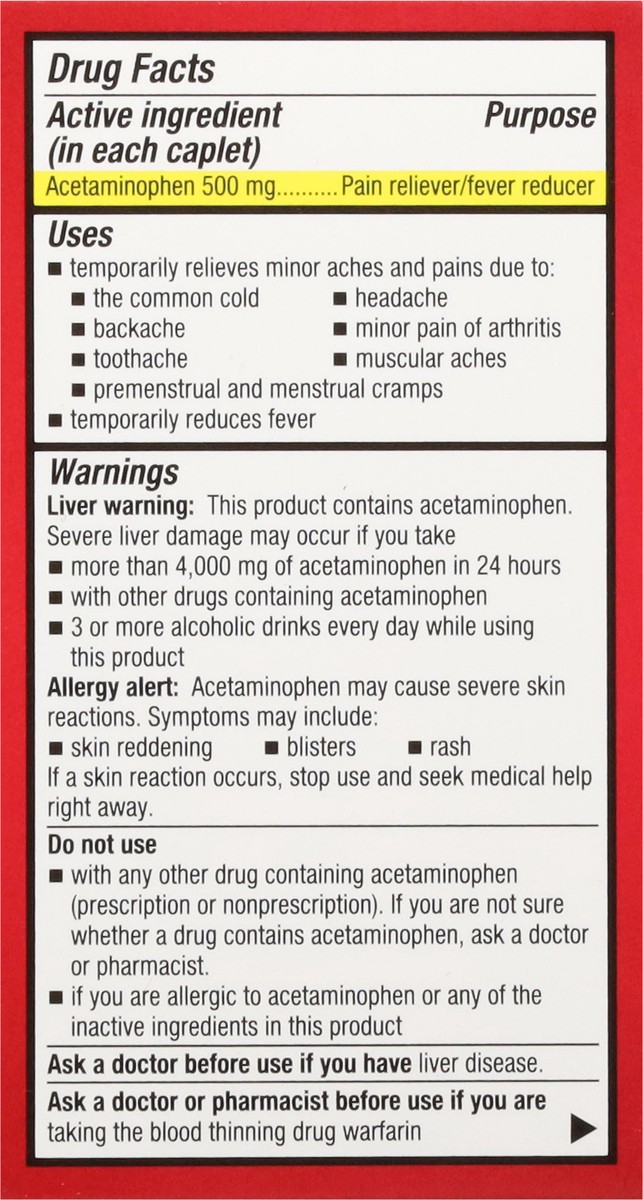 slide 12 of 16, First Street Fs Pain Rel Ex Str Cplt Comp Tylenol, 100 ct