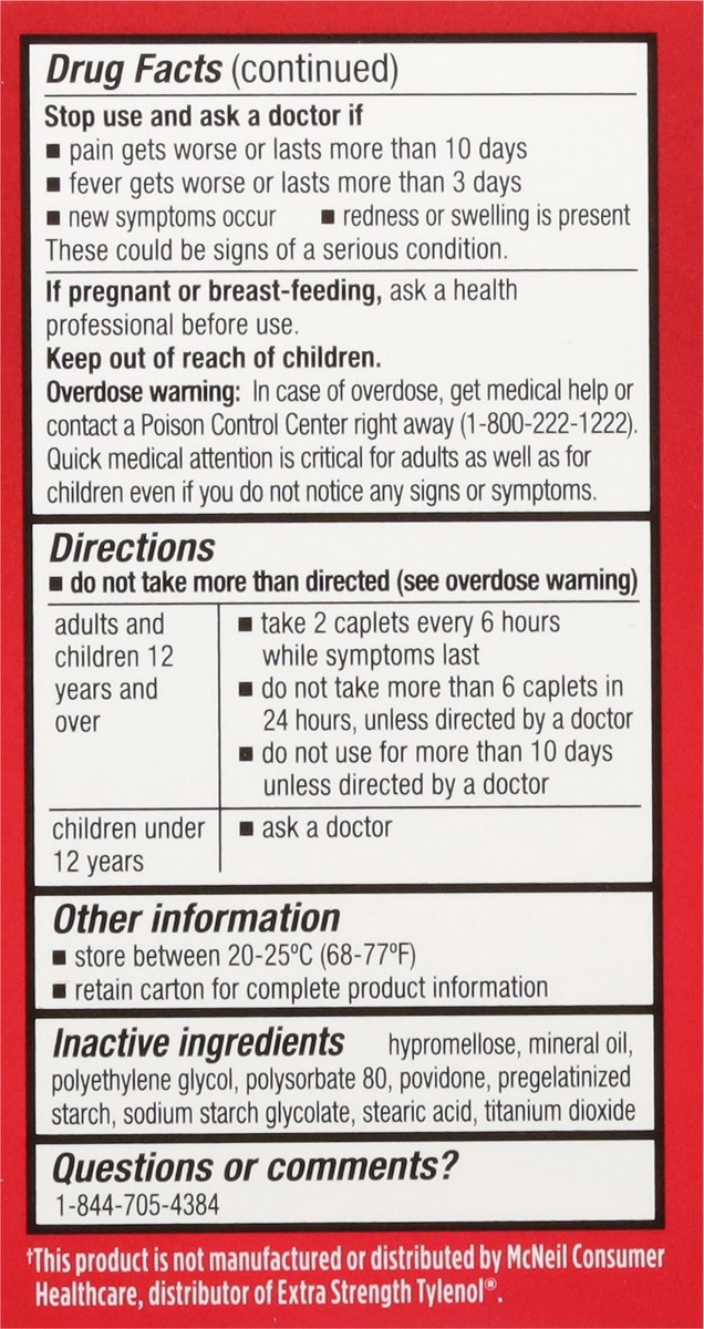 slide 10 of 16, First Street Fs Pain Rel Ex Str Cplt Comp Tylenol, 100 ct