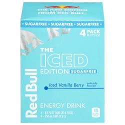 Red Bull The Iced Edition Sugarfree Iced Vanilla Berry Energy Drink, 4 x 8.4 fl oz
