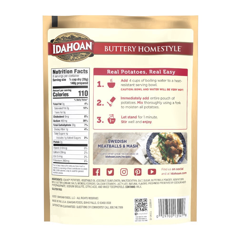 slide 17 of 18, Idahoan Buttery Homestyle Mashed Potatoes Family Size 8 oz, 8 oz