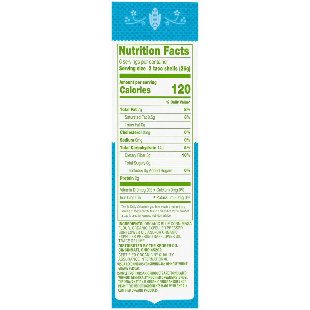 slide 3 of 5, Simple Truth Organic Blue Corn Taco Shells, 5.5 oz