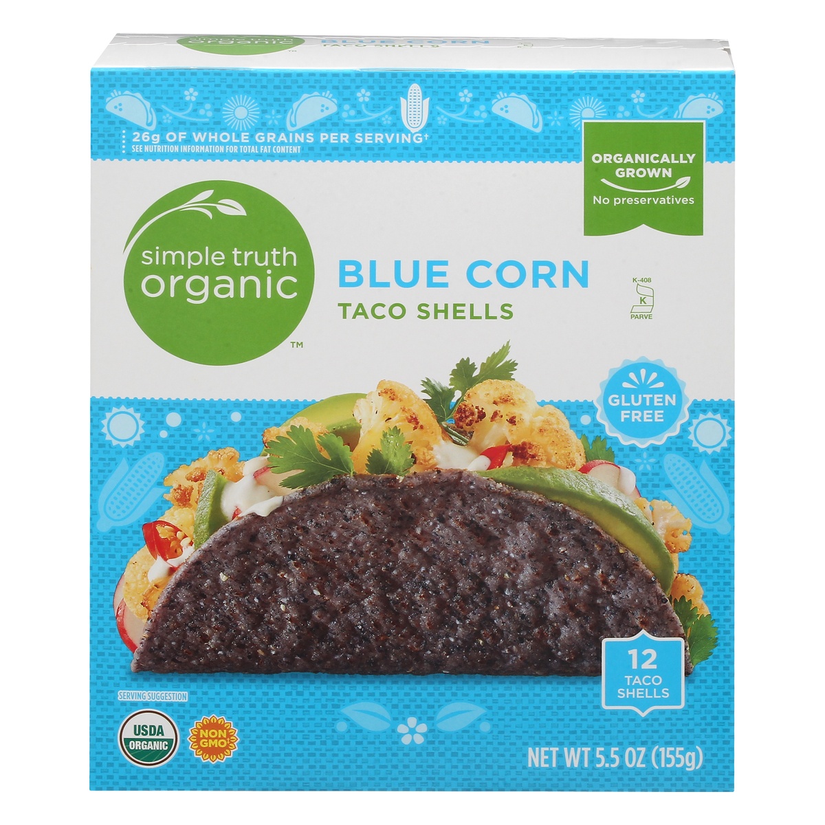 slide 1 of 1, Simple Truth Organic Blue Corn Taco Shells, 5.5 oz