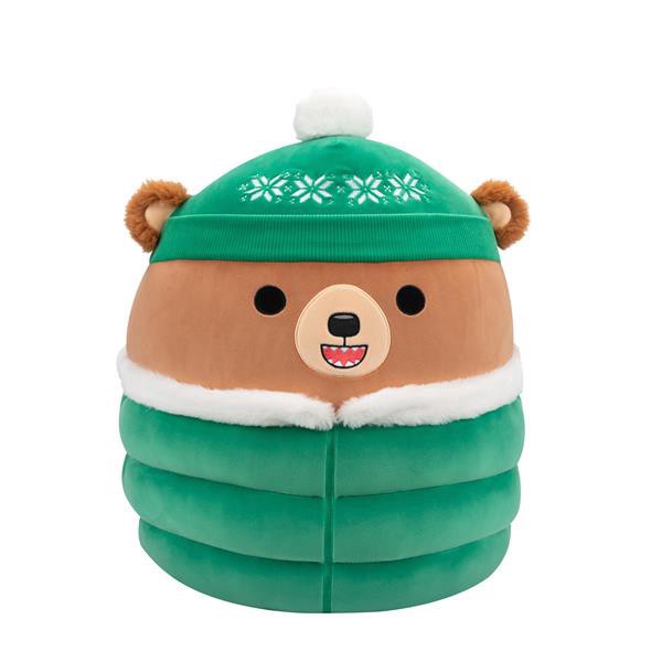 slide 1 of 1, Squishmallows Stokely - Brown Kodiak Bear W/Green Puffer Jacket 12 Inch, 1 ct