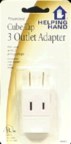 slide 1 of 1, Helping Hand Cube Adapter 3 White, 1 ct