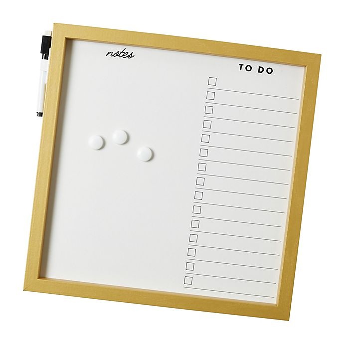 slide 1 of 2, Eccolo Gold Frame Dry Erase Calendar - Gold/White, 1 ct